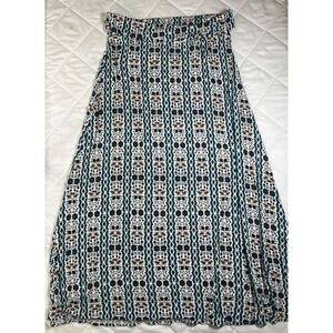 Loveappella Skirt Womens Medium Petite Boho Midi Maxi Stretch Floral Casual